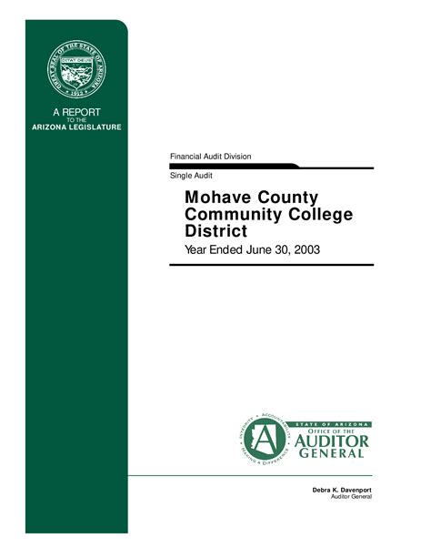 2003 Mohave County Community College District single audit | Arizona Memory Project