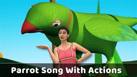 Parrot Song For Babies | Parrot Action Song | Parrot Rhyme With Actions | Bird Songs For Kids ...