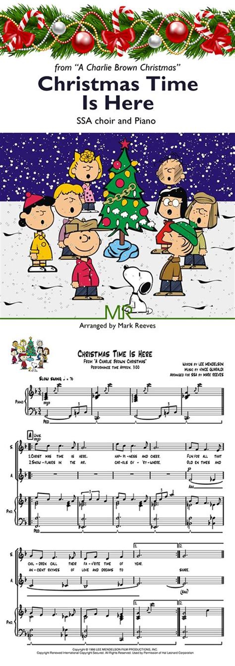 Christmas Time Is Here | Christmas sheet music, Christmas time is here ...