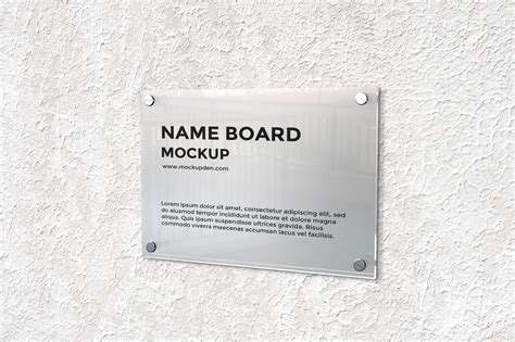 Free Name Board Mockup PSD Template