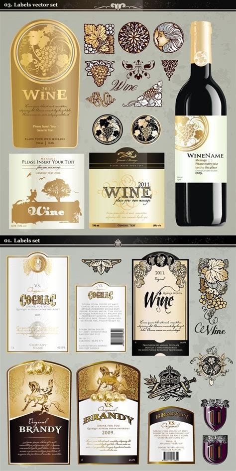 Wine labels vector art downloads | デザイン, 素材