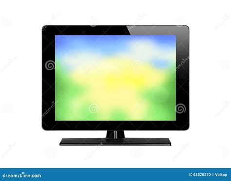 Modern TV with Nature Screen Background Stock Photo - Image of internet ...