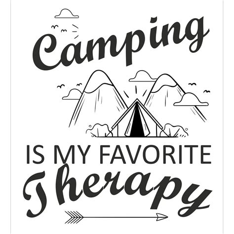 Camping Is My Favorite Therapy | DIY Vinyl Camping Quotes Wall Art Decal - 20" x 22" Stick And ...