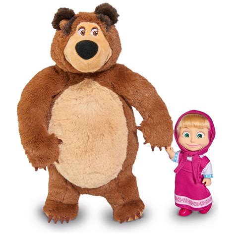 Masha and The Bear Plush Bear and Small Doll | Smyths Toys UK