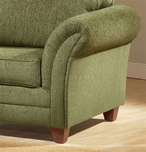 Light Forest Green Fabric Modern Living Room Sofa & Loveseat Set