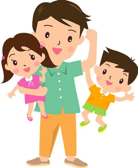 Father with Son and Daughter clipart. Free download transparent .PNG | Creazilla