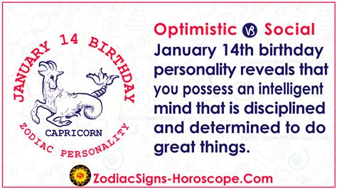 14 de enero Zodiaco (Capricornio) Horóscopo Cumpleaños Personalidad y ...