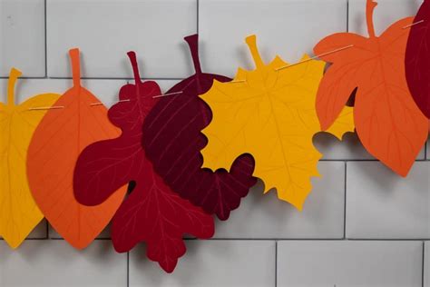 DIY Fall Paper Leaf Garland: Decorate Your Home for Fall on a Budget (Free Templates) - Making ...