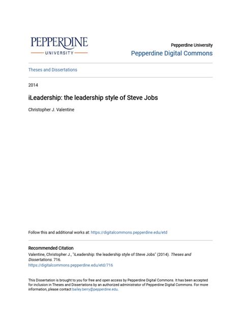 Ileadership - The Leadership Style of Steve Jobs | PDF