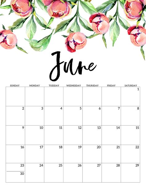 Free printable calendar, June calendar printable, Free printable calendar templates