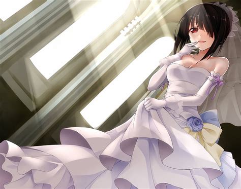 HD wallpaper: Anime, Date A Live, Black Hair, Bride, Dress, Girl, Glove, Kurumi Tokisaki ...