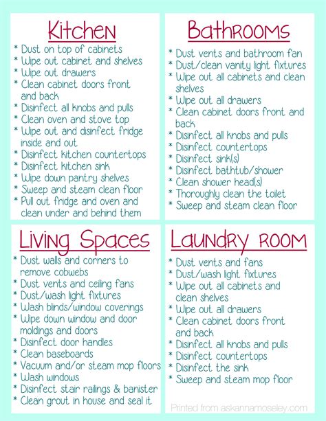 New House Checklist Printable