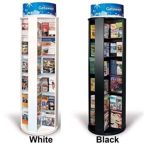 48 Pocket Rotating Floor Standing Literature Rack | Literature display rack, Wood display, Gift ...