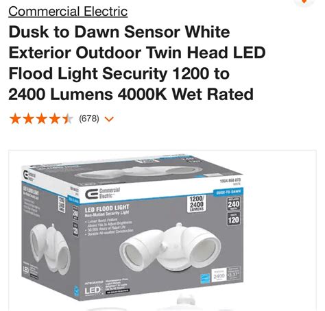 Dusk to Dawn Outdoor Twin Head LED Flood Light Security 1200 to 2400 ...