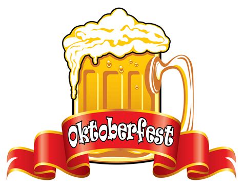 Oktoberfest Red Banner with Beer PNG Clipart Image | Oktoberfest, Beer ...