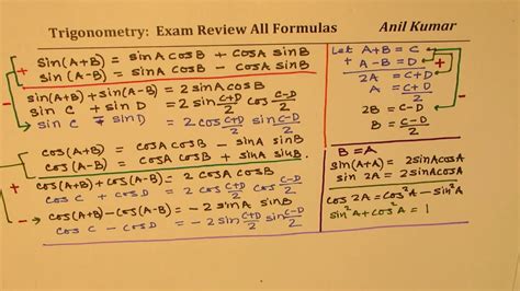 Trigonometry Formulas Excel