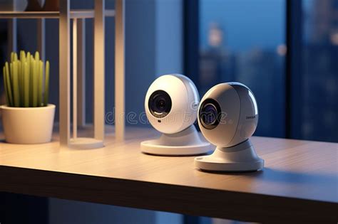 Smart Home Security Cameras with Advanced Features Stock Illustration ...