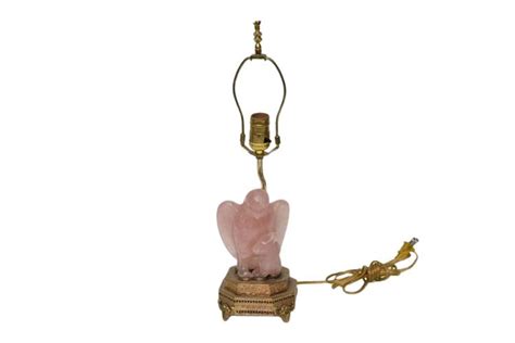 Companies Estate Sales - Chinese Rose Quartz Bird Lamp