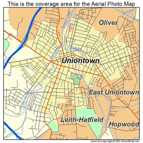 Aerial Photography Map of Uniontown, PA Pennsylvania