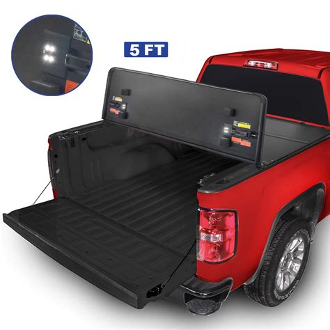 Buy MOSTPLUS Tri-Fold Hard Truck Bed Tonneau Cover On Top Compatible ...