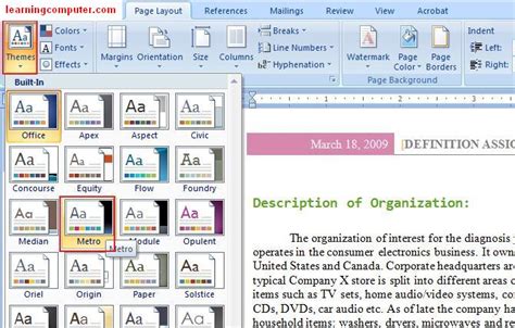 >Microsoft Word 2007 – Page Layout Tab | Softknowledge's Blog