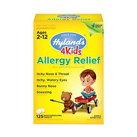 Childrens Allergy Medicine by Hyland's 4 Kids Allergy Relief Tablets, Safe and Natural for ...