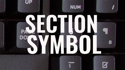 Legal Keyboard "Section" symbol - YouTube