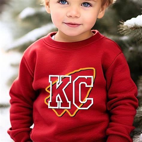 Kansas City Chiefs Youth Crewneck Sweatshirt, Kids Chiefs Gameday Shirt ...