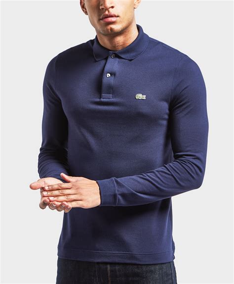 Lyst - Lacoste Slim Fit Long Sleeve Polo Shirt in Blue for Men