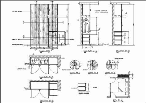 Wardrobe details in AutoCAD | Download CAD free (243.02 KB) | Bibliocad