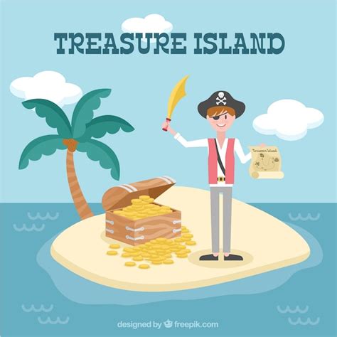 Free Vector | Pirate background on treasure island