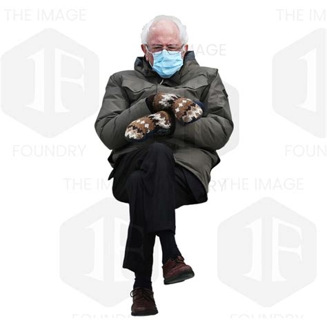 Bernie Sanders Sitting With Mittens at Inauguration Transparent Vector ...