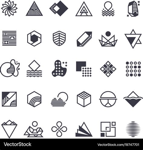 Geometric shapes and symbols geometrical Vector Image