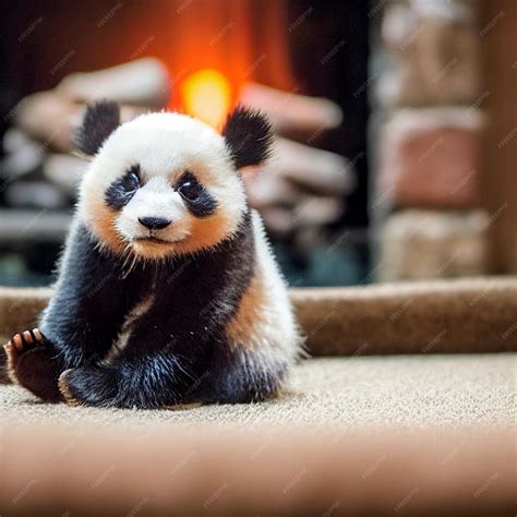 Premium Photo | Cute little baby panda bear giant panda cub