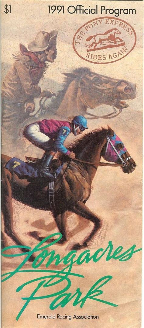 1991 longacres horse racing program renton race track jockeys - Programs