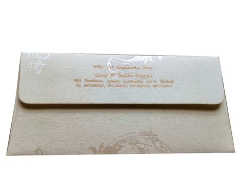 Indian Money Envelope in Ivory with Designer Floral Theme - Lotus Card ...