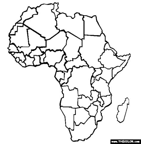 Africa Coloring Page - Color African Continent | World map coloring ...