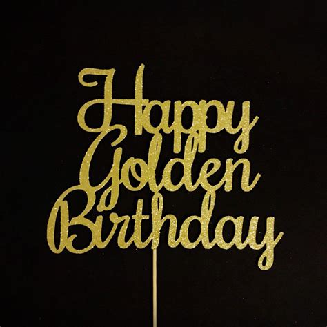 Excited to share this item from my #etsy shop: Happy Golden Birthday Cake Topper, Golden ...