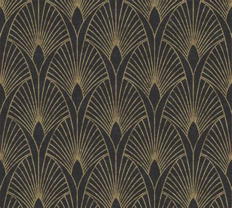 Vliestapete Art Deco schwarz gold Metallic 37427-3