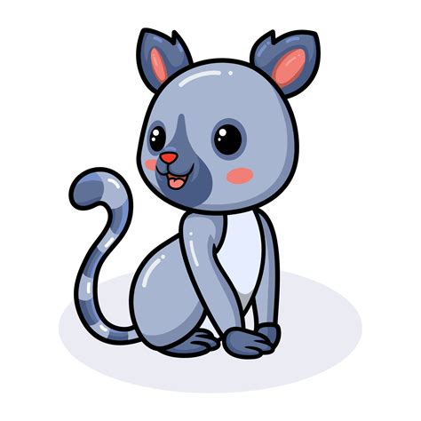 Cute little lemur cartoon sitting 10380781 Vector Art at Vecteezy