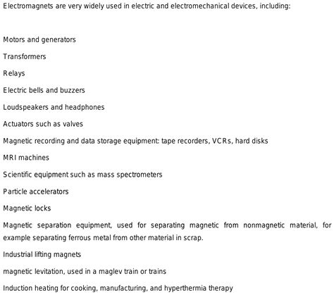 state 10 uses of electromagnet.