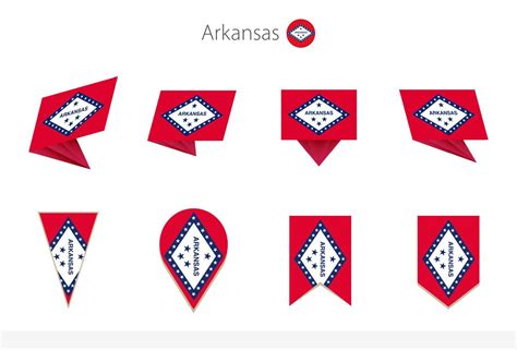 Arkansas US State flag collection, eight versions of Arkansas vector ...