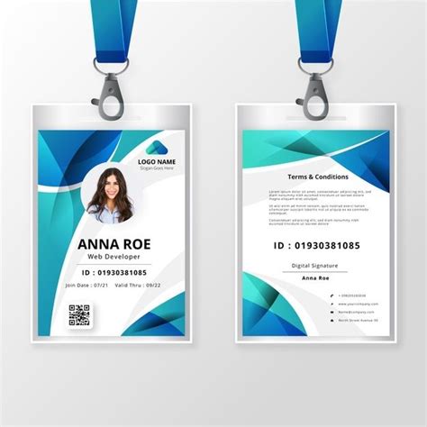 Front and back id card template with pic... | Free Vector #Freepik #freevector #business #cards ...