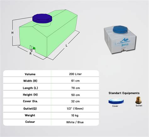 200 Liter Polythene Cubic Tank Dimensions - Water and Septic Tanks