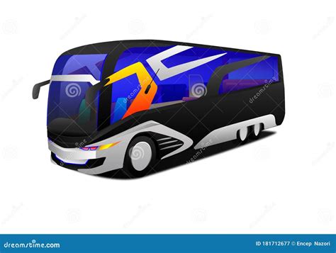 New Bus Atrracting Design In Blue Windshield Stock Image ...