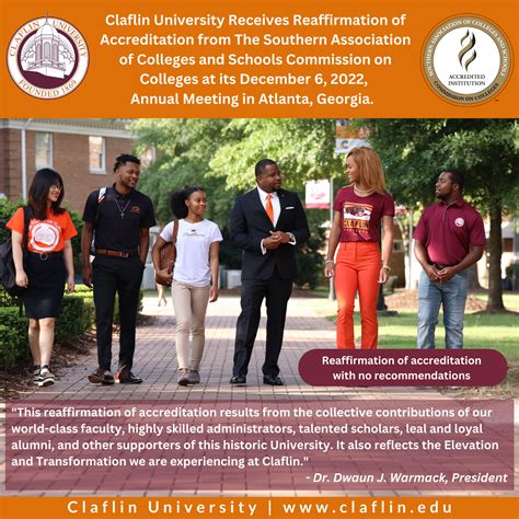 Claflin University Receives Reaffirmation of Accreditation from The Southern Association of ...