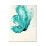 Art Abstract Flower Painting Teal Blue 18 x 24 Original Floral Wall Art - Acrylic On Cotton Ragg ...