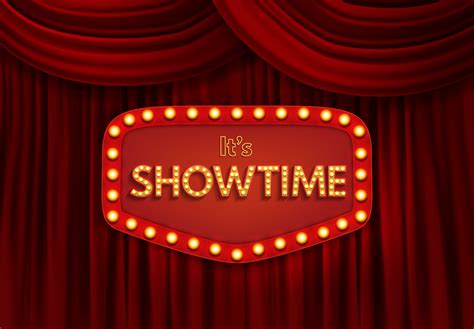 Red Curtain ShowTime Background. Vector Illustration 10628234 Vector ...