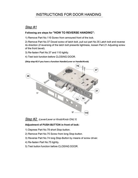 Mortise Lock Repair Diagram - Hanenhuusholli