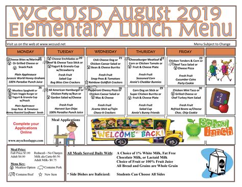 august-lunch-menu – Olinda Elementary PTA